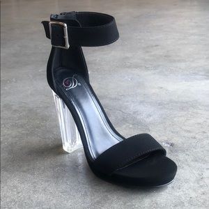 Delicious Women’s Chunky High Heeled Sandals Black
